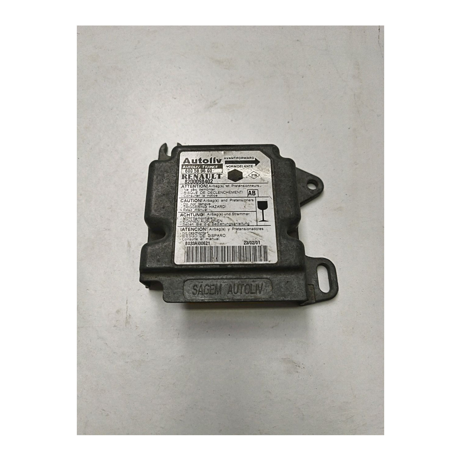 Boitier déclenchement airbag  pour RENAULT Kangoo Express I Fourgon 1.9 dTi 80 cv